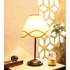 Deals, Discounts & Offers on  - tu casa Ntu-201 Cotton Shade Table Lamp with Metal Base and B-22 Holder (Off White, Bulb not Included)