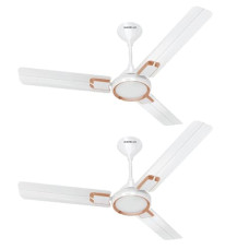 Deals, Discounts & Offers on  - Havells Glaze 1200mm 1 Star Energy Saving Ceiling Fan (Pearl White Copper, Pack of 2)