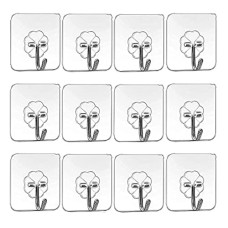 Deals, Discounts & Offers on  - JIALTO 15 Pcs Transparent Adhesive Wall Hooks - Heavy Duty, Multipurpose Hooks