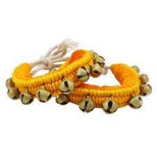 Deals, Discounts & Offers on  - UAPAN Brass Ghungroo Anklets Bells (1 Line Pad, Yellow, Pair) For Women