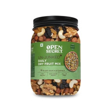 Deals, Discounts & Offers on  - Open Secret Premium Daily Dry Fruit Mix | 6 in 1 Mixture | Mixed Nuts with Dry Fruits | Cashews | Almonds | Pista | Walnut | Green & Black Raisins | Healthy Snacks | Reusable Jar (1000g)