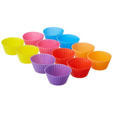 Deals, Discounts & Offers on  - Amazon Brand - Solimo Silicone Baking Cup, Set of 12, Multicolour