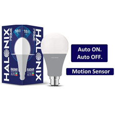 Deals, Discounts & Offers on  - Halonix Radar 10W B22 Cool day white Motion Sensor Led Bulb, Auto on-Auto off, Pack of 1, White