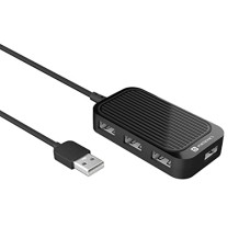 Deals, Discounts & Offers on  - Portronics Mport 4D USB Hub (4-in-1), Multiport USB Dock with Long Cable and up to 480 Mbps High Data Transfer Speed (Black)