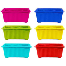 Deals, Discounts & Offers on Gardening Tools - Go Hooked Planters | Multicolor | Rectangular | Plastic Pots for Plants | Jupiter Flower Pots
