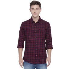 Deals, Discounts & Offers on Men - The Indian Garage Co Men's Checkered Slim Fit Shirt (1218-SH06-10_Maroon M)