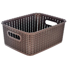 Deals, Discounts & Offers on  - Fun Homes Multiuses Large M 20 Plastic Tray/Basket/Organizer Without Lid (Brown) -46FH085
