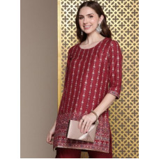 Deals, Discounts & Offers on  - House of PataudiWomen Shift Maroon Dress