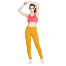 Deals, Discounts & Offers on Women - Clovia Women's Snug Fit Active High-Rise Full-Length Tights in Yellow