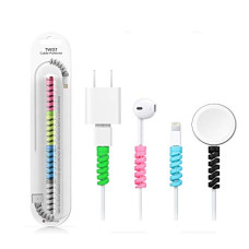 Deals, Discounts & Offers on Electronics - HUMBLE Spiral Charger Cable Protector Data Cable Saver Charging Cord Protective Cable Cover Set of 2 (8 Pieces)
