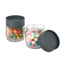 Deals, Discounts & Offers on  - CELLO Modustack Glassy Storage Jar, Stackable, Clear,Set of 2, 500ml Each, Grey, Small