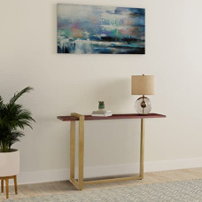 Deals, Discounts & Offers on Vegetables & Fruits - Amazon Brand - Solimo Uffot Console Table with Wooden Top (Solid Mango Wood and Iron, Multicolour)