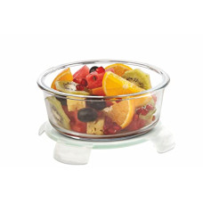 Deals, Discounts & Offers on  - SignoraWare Lock 'N' Store Round High Microwave Oven Borosilicate Safe Glass Container with Air Tight Lid | Multipurpose Jar Box (400ml, Transparent, Food Grade)