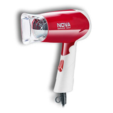 Deals, Discounts & Offers on  - Nova NHP-8103 1300 Watts Hot and Cold Foldable Hair Dryer (White/Red)