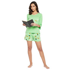 Deals, Discounts & Offers on Women - Clovia Women's Cotton Chic Basic Top & Cactus Print Shorts