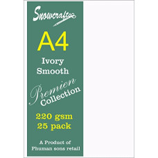 Deals, Discounts & Offers on Electronics - SNOW CRAFTS A4 Size IVORY Sheets 220 GSM size 11.7 inches x 8.5 inches x 0.5 inch White (A4-25 SHEETS)