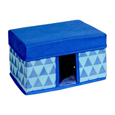Deals, Discounts & Offers on  - Amazon Brand - Solimo Printed Fabric Rectangular Storage Box, Medium, Set of 1, Medical Blue