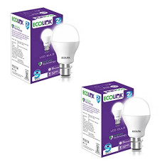 Deals, Discounts & Offers on  - EcoLink 9-Watt Base B22 LED Bulb (Cool White,Pack of 2)