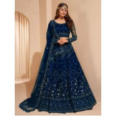 Deals, Discounts & Offers on  - R&H COMAPANYEmbroidered Semi Stitched Lehenga Choli(Blue)