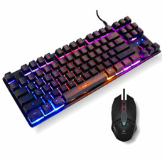 Deals, Discounts & Offers on  - RPM Euro Games Gaming USB Keyboard and Mouse Combo | Keyboard - 87 Keys, Backlit, Space Saving Design | Mouse - Upto 3200 DPI, 6 Buttons, Rainbox Backlit