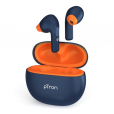 Deals, Discounts & Offers on Headphones - pTron Bassbuds NX TWS Earbuds with HD Mic, TruTalk AI-ENC Calls, 32H Playtime, 13mm Drivers, Bluetooth 5.3 Wireless Headphones, Voice Assistant, Type-C Fast Charging & IPX5 Water Resistant (Blue)