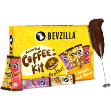 Deals, Discounts & Offers on Food and Health - Bevzilla Instant Coffee Gift Box of 24 Assorted Coffee Sachets & Frother Instant Coffee(24 x 2 g, Assorted Flavoured)
