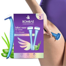Deals, Discounts & Offers on Health & Personal Care - Bombae Bikini Razor for Women | Hair Removal Razor for Women Intimate Bikini Area | With Aloe Vera