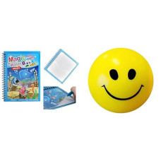 Deals, Discounts & Offers on  - GRAPHENE Magic Water Quick Dry Book Water Coloring Book Doodle with Magic Pen Painting Board & Graphene Smiley Soft Ball for Kids and Adults, a Stress Relief Toy, Non Toxic Toy