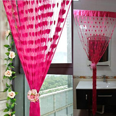 Deals, Discounts & Offers on  - PINDIA Set of 2 Decorative Heart String Room Dcor Door Curtain - Pink 6Ft