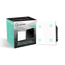 Deals, Discounts & Offers on  - KAMONK Smart Touch Switch 4 Gang, Wi-Fi Enabled, No Additional Hubs, No Automation Related Wiring, Compatible With Amazon Alexa And Google Assistant, Add Shortcuts To Siri & Kamonk App (White)