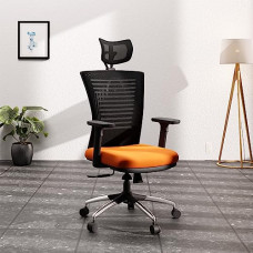 Deals, Discounts & Offers on Furniture - Green Soul Inspire Office Chair, High Back Mesh Ergonomic Home Office Desk Chair with 2D Adjustable Armrests, Tandem Lumbar Support, Synchro Multi-Tilt Lock Mechanism & Metal Base (Black Orange)