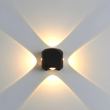 Deals, Discounts & Offers on  - PIXORA 4 Way Oval Up Down LED Outdoor Waterproof IP65 Exterior Wall Step Light Fixture Lamp (Warm White, Black Body) 8 Watts,Aluminium