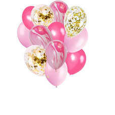 Deals, Discounts & Offers on  - Crackles Pink Marble Balloons Set with Confetti Balloons