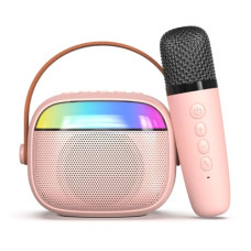 Deals, Discounts & Offers on  - pTron Newly Launched Fusion Smart 10W Mini Bluetooth Speaker with Wireless Karaoke Mic, 10Hrs Playtime, RGB Lights, Voice Effects, Multi-Play Modes BT5.3/TF Card/USB & Type C Fast Charging Port (Pink)