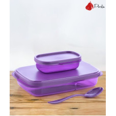 Deals, Discounts & Offers on  - Porslin 2 Compartment Violet Lunch Box Office, School. Collage Use 2 Containers Lunch Box(400 ml)