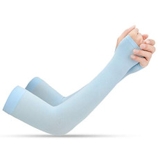 Deals, Discounts & Offers on  - Adroitz Sky Uv Sunblock protection with thumb hole Arm sleeves Driving, Cycling, Tennis, Cricket, Football, Golf, Outdoor, Gym, Riding, Sun Protection Cooling Arm Sleeves