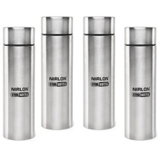 Deals, Discounts & Offers on  - NIRLON Jeet Single Wall Stainless Steel Fridge Water Bottle 1000 ml Bottle(Pack of 4, Silver, Steel)