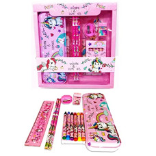 Deals, Discounts & Offers on  - PRIME DEALS Unicorn Stationary Kit For Girls Pencil Pen Book Eraser Sharpener - Stationary Kit Set For Girls/Birthday Gift (Multicolor), Kid