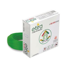 Deals, Discounts & Offers on  - Polycab ETIRA Flame Retardant House Wire PVC Insulated Copper Cable Electric Wire (0.75 SQMM, Green, 90m)