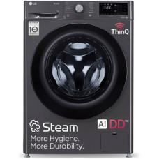 Deals, Discounts & Offers on Home Appliances - [Use CITI No Cost EMI ] LG 9 kg 5 Star with AI Direct Drive, 6 Motion, Inverter Direct Drive, Steam and Wi-Fi Enabled Fully Automatic Fully Automatic Front Load Washing Machine with In-built Heater Black(FHP1209Z5M)