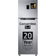 Deals, Discounts & Offers on Home Appliances - [Use Axis CC EMI] SAMSUNG 322 L Frost Free Double Door 3 Star Convertible Refrigerator with Convertible 5-in-1 Digital Inverter with Display(Elegant Inox, RT37C4523S8/HL)