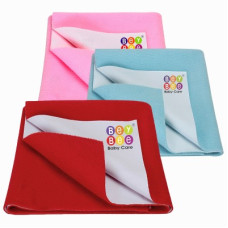 Deals, Discounts & Offers on Baby Care - BeyBee Baby Bed Protector Sheet, Baby Waterproof Sheet, Baby Dry Sheet Pack Of 3(Red, Sea Blue, Pink)