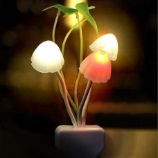 Deals, Discounts & Offers on  - GLUN Magic 3D LED Night Lamp with Plug Smart Sensor auto On/Off and Color Change Mushroom Flowers Beautiful Illumination Home Decoration Lights