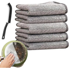 Deals, Discounts & Offers on Home Improvement - E-COSMOS Pack Of 3 Pack Non-Scratch Wire Dishcloth & Gaps Cleaning Brush, Multipurpose Wire Dishwashing Rags for Wet and Dry, Easy Rinsing, Reusable, Wire Cleaning Cloth