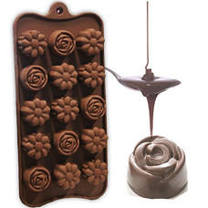 Deals, Discounts & Offers on  - Clazkit Silicone Flower Shape Chocolate Mould (Brown, 10-inch)
