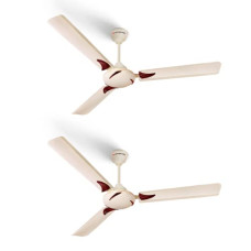 Deals, Discounts & Offers on  - LONGWAY Creta P2 1200 mm/48 inch Ultra High Speed 3 Blade Anti-Dust Decorative Star Rated Ceiling Fan (Ivory, Pack of 2)