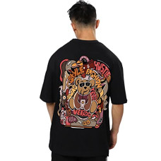 Deals, Discounts & Offers on Men - [Size S,L,XL,XXL] Veirdo Oversized Baggy Fit Comfortable Pure Cotton Round Neck Drop Shoulder T-Shirt with Graphic Print Collection Tee