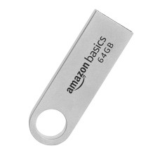 Deals, Discounts & Offers on  - Amazon Basics 64 GB Flash Drive | USB 2.0 M Series | Temperature, Shock and Vibration Resistant | Metallic Silver