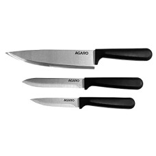 Deals, Discounts & Offers on  - AGARO Majestic 3 Pcs Kitchen Knives Set, High Carbon Stainless Steel, Non Slip PP Handle, Cooking, Cutting, Slicing Professional Chef Knife Set, Utility Knife, Paring Knife, Silver