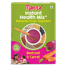 Deals, Discounts & Offers on  - Manna Health Mix Instant Cereal, Beetroot & Carrot with Milk, No Added Sugar, No Artificial Color, Flavors 200g (Pack of 1)